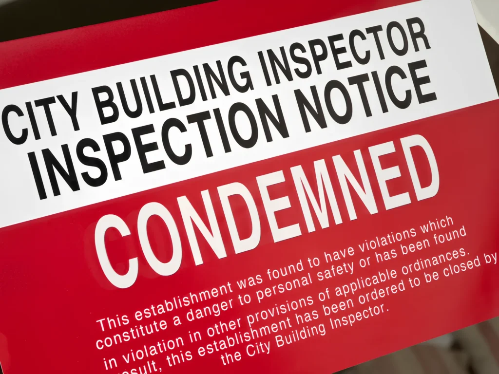 Image representing a government condemnation notice.