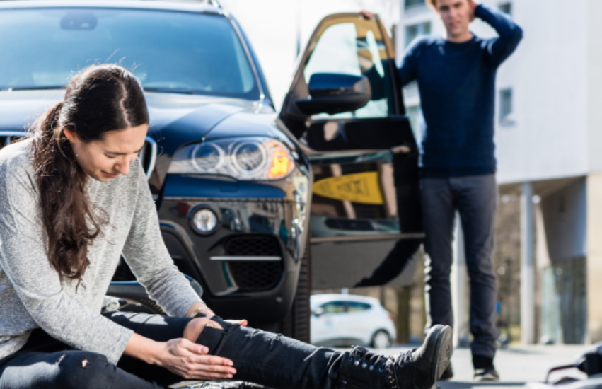 Image of a person injured by a car accident.