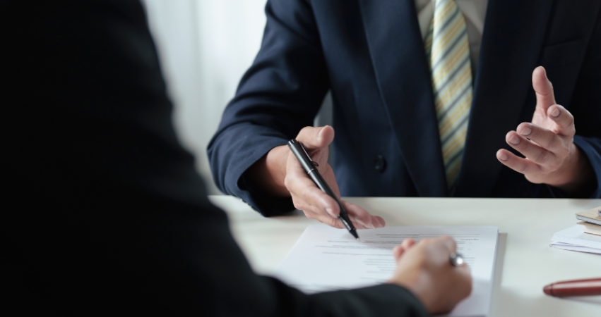 Image of a person talking to an NC personal injury attorney.