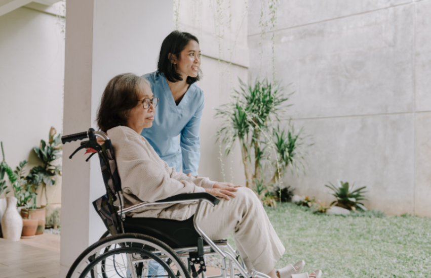 Image of an elderly person in a wheelchair.